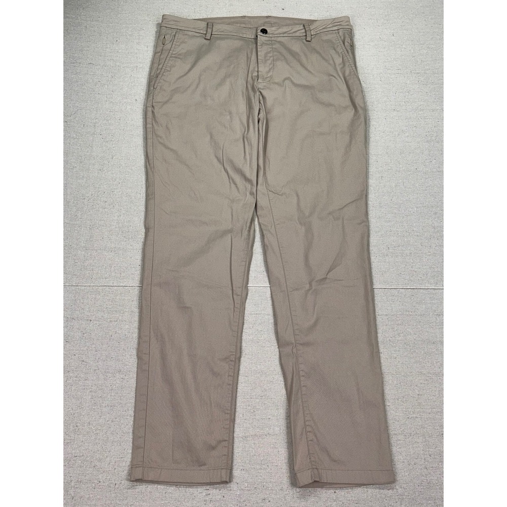 Birddogs Men 36 Khaki‎ Chino Pants Liner Stretch Cotton Tan Casual Trousers